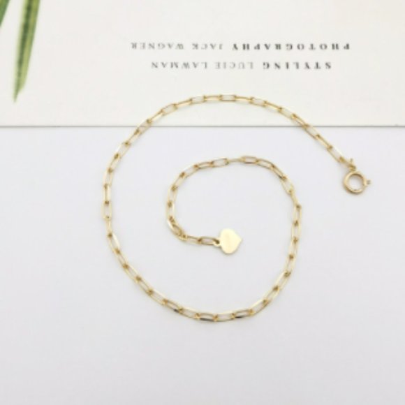 14K Gold Paper Clip Chain Link Bracelet NEW/NEVER WORN - Picture 4 of 5